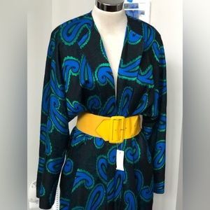 Vintage Blue Green Open Maxi Duster